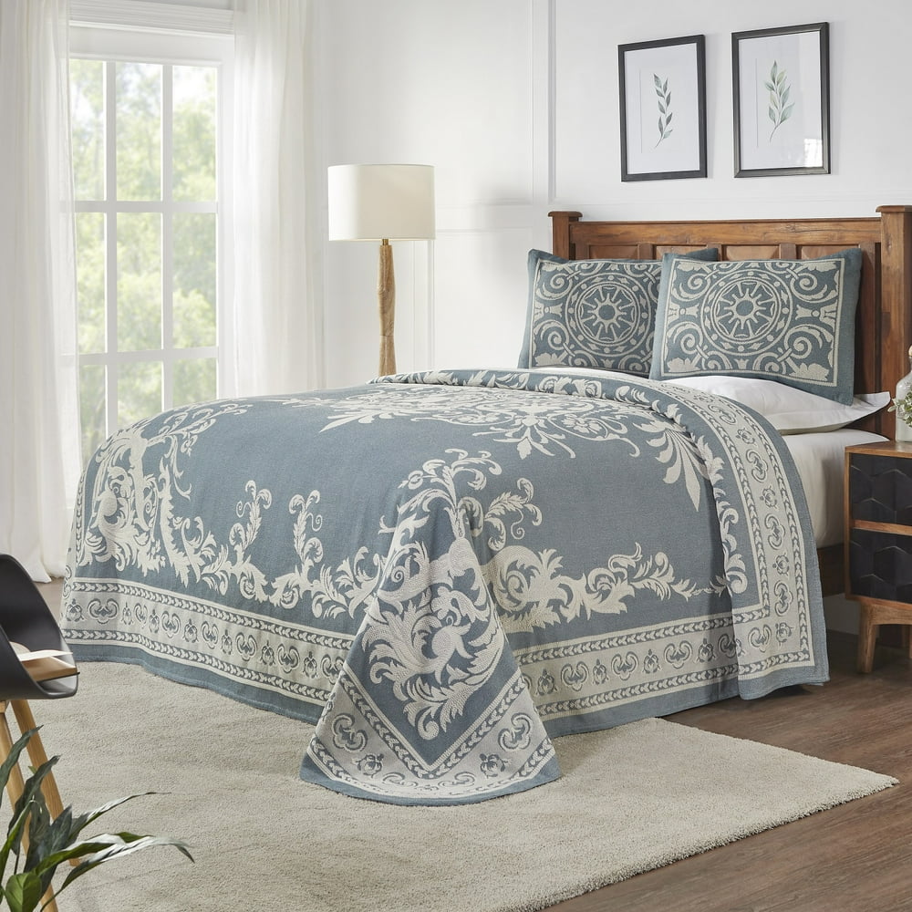 Jacquard Weave Textured Medallion CottonPolyester Blend Oversized