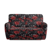 Jiueut Rose Spider Web Print Recliner Loveseat Cover, Machine Washable Recliner Chair Covers Dustproof Furniture Protector for Leather Chairs