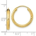 thumbnail image 2 of 10k Solid Yellow Gold Polished and Sparkle-Cut Endless Hoop Earrings 19x19mm Wide 3mm Thick Hoop Earring for Women, 2 of 2