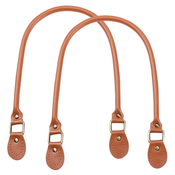 2 strand Leather bag Handles with Alloy Clasps for bag Straps Replacement Accessories Antique Golden Chocolate 615x14x10mm Leather