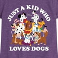 thumbnail image 3 of Disney Classics - Cats & Dogs - Just A Kid Who Loves Dogs - Toddler And Youth Girls Short Sleeve Graphic T-Shirt, 3 of 5