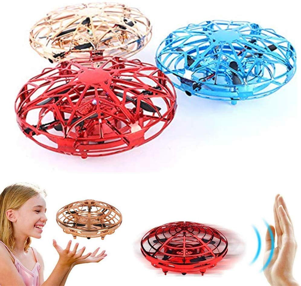 Mini Drone for Kids Adults, Flying Ball Hand Controlled Quadcopter Light Up Flying Toys, UFO