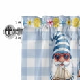 thumbnail image 2 of Summer Nautical Window Valance for Kitchen, Cute Gnomes Crab Cartoon Rudder Starfish Blue Plaid Rod Pocket Short Curtain for Small Windows, Light Filtering Decorative Valance, 42 x 18 Inch, 2 of 9