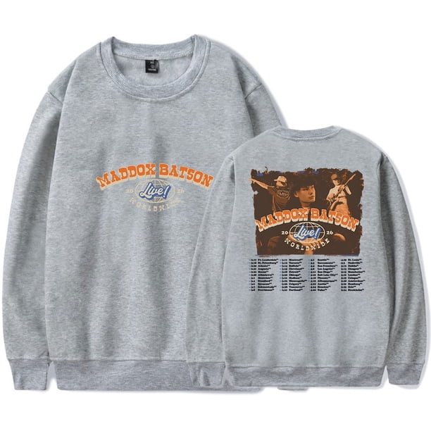 Maddox Batson Live Worldwide Tour Sudadera Mujeres Hombres Casual Cuello Redondo Manga Larga Jersey Ropa