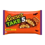 Reese's Take 5 Pretzel, Peanut and Chocolate Snack Size, Halloween Candy Bars Bag, 11.25 oz