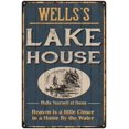 thumbnail image 1 of WELLS'S Lake House Blue Cabin Home Decor Gift 8x12 Metal 208120038131, 1 of 1