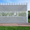 thumbnail image 2 of COVERS&ALL Outdoor Clear Panel Curtain, 18 Oz Tarp Tuff Waterproof & UV Resistant with Rustproof Grommets, Ideal for Outdoors/Indoors (12' H x 8' W feet, Gray), 2 of 6