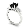 thumbnail image 2 of Three-Stone Engagement Ring for Women - 2.5ct Natural Onyx in 14K White Gold Promise Ring, 2 of 6