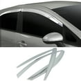 thumbnail image 2 of Ikon Motorsports Window Visor Compatible With 2012-2017 Kia Rio Hatchback 5-Door, Tape-On ABS Chrome Rain Guards Side Window Wind Deflectors 4PCS, 2 of 4