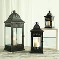 thumbnail image 4 of Decorative 3 Set of 20/14.5/9.5'' H Metal Candleholder for Home Patio Garden(Black), 4 of 6
