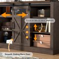 thumbnail image 2 of 66" Farmhouse TV Stand for 65" 70" 75" TVs with Power Charging Station, Slidding Barn Door Entertainment Center with Adjustable Storage Shelves for Living Room Bedroom, 2 of 10