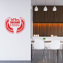 VWAQ Let Your Dreams Be Your Wings Wall Art Decal Inspirational Quote