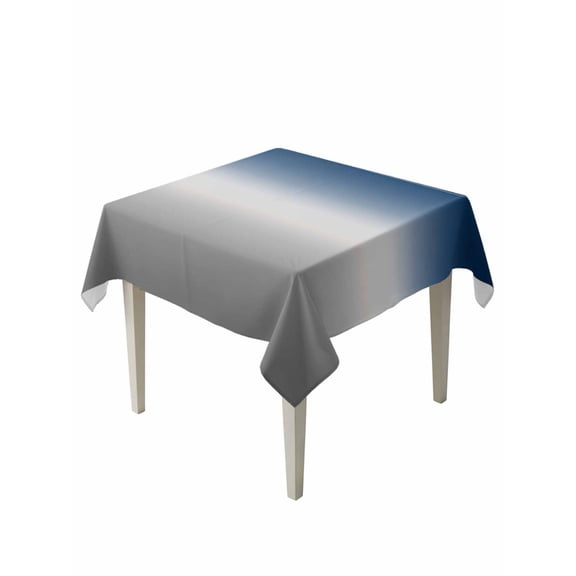 Navy Blue Gray Ombre Suqare Tablecloth - 54 x 54 Inch, Modern Gradient Abstract Art Waterproof & StainResistant Tablecloth, Washable Oil-proof Table Cover for Dining/Party/Wedding/Camping/Buffet