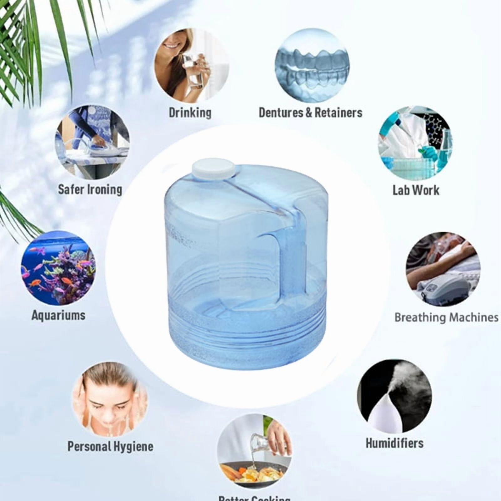 4L Premium Water Distiller Container for Home Use, Dental Care & Beauty Treatments Compatible with Countertop Distillers