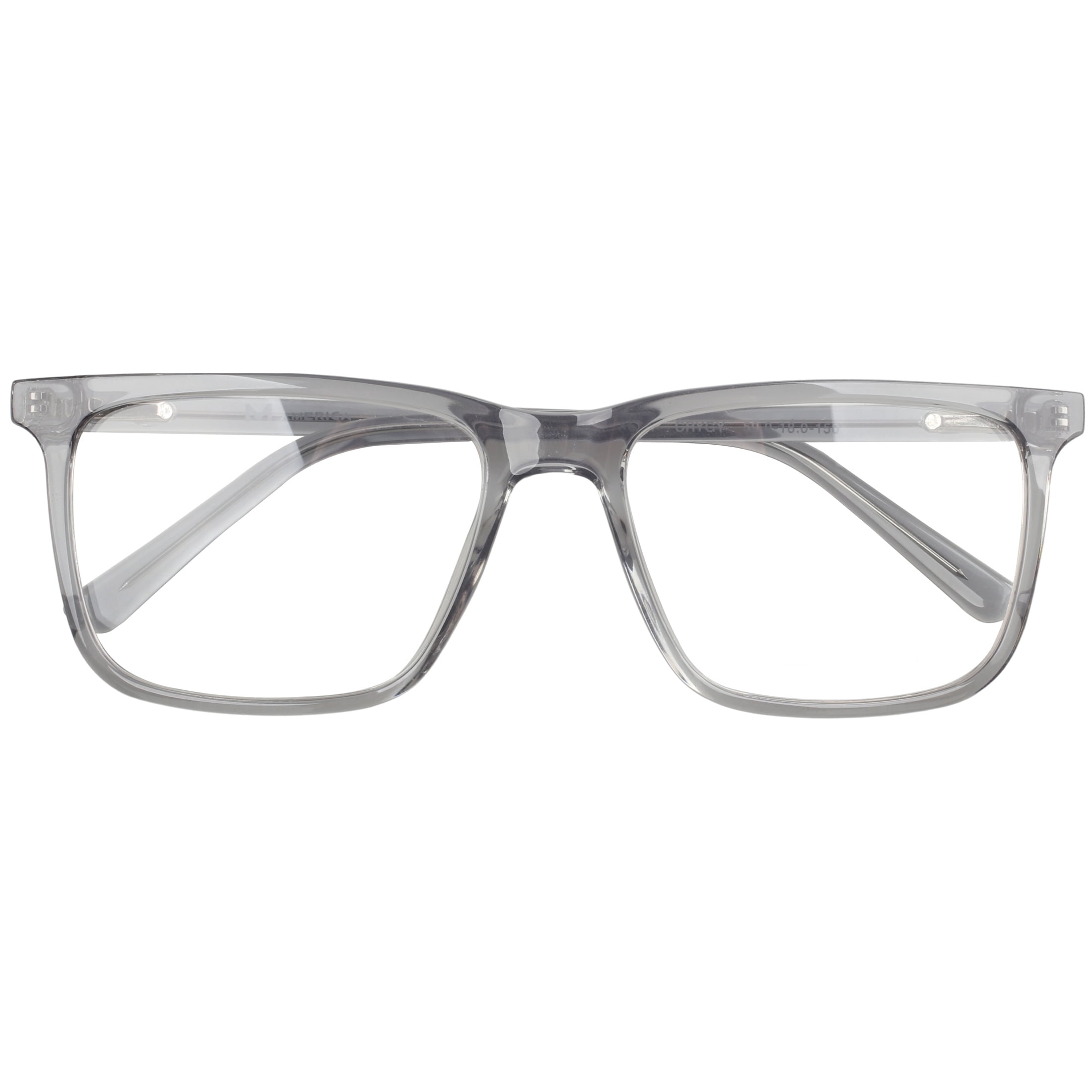 Mens M America Kent Rx'able Eyeglasses, Plastic, Square, Grey Crystal, 1 Pair