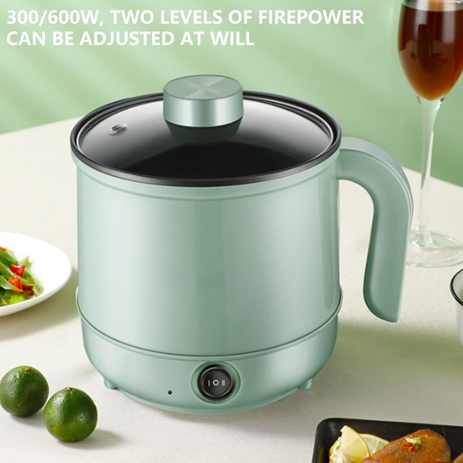 Make It Stick Non Stick Pots, 1.7L Portable Traveling Cooker with 2 Power Settings, Non-Stick Frying Pan for Home Use, Electric Hot Pot for Dorm and Office