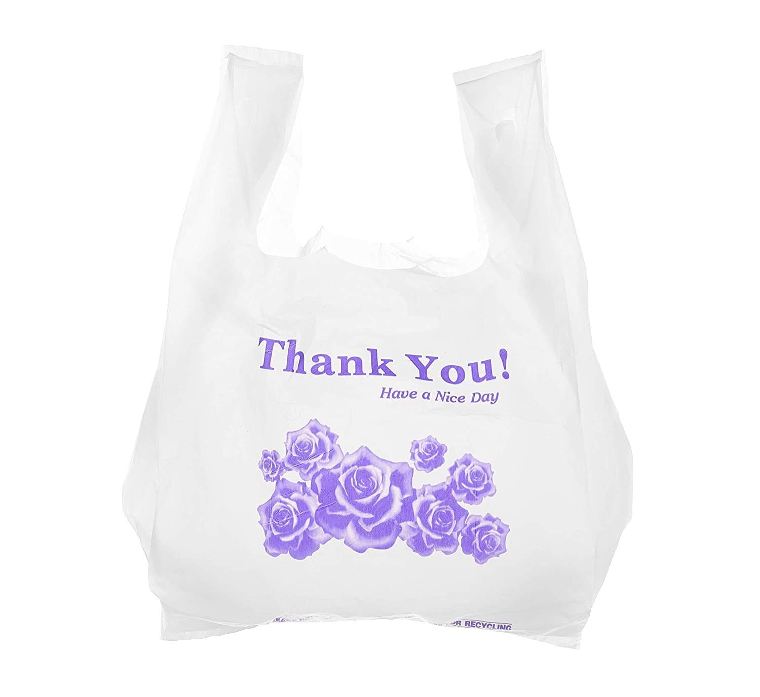 350 Count Plastic 11.5" x 6.5" x 21" Thank You T-Shirt Bags White Details about   Reli 