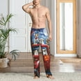 thumbnail image 2 of Rocae Halloween Pets Pumpkins Mens Pajama Pants Pj Pants Mens Lounge Pants-Large, 2 of 6