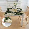 thumbnail image 2 of Acheng Flowers Leaves White Flower Square Tablecloth Waterproof Resistant Fabric 100% Polyester Fiber 46*46, 2 of 8