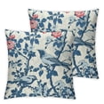 thumbnail image 2 of COMIO Blue and White Chinoiserie Pillow Cover Navy Blue Watercolor Spring Flower Bird Decorative Pillow Covers Vintage Floral Cushion Cover for Home Couch Sofa Bedding,2 pcs White, 2 of 6