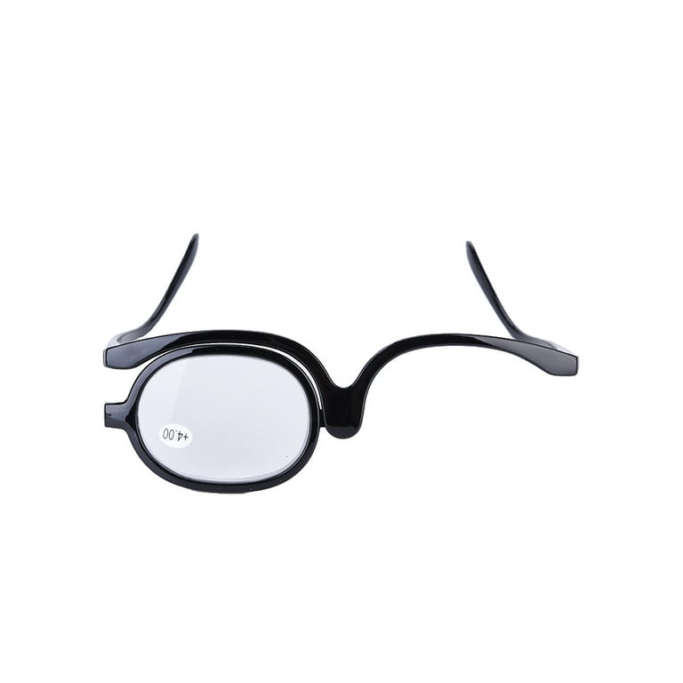 Magnifying Make up Eyeglasses, Magnify Eye Makeup Glasses Single Lens  Rotating Glasses Women Makeup Essential Tool(Black,350)