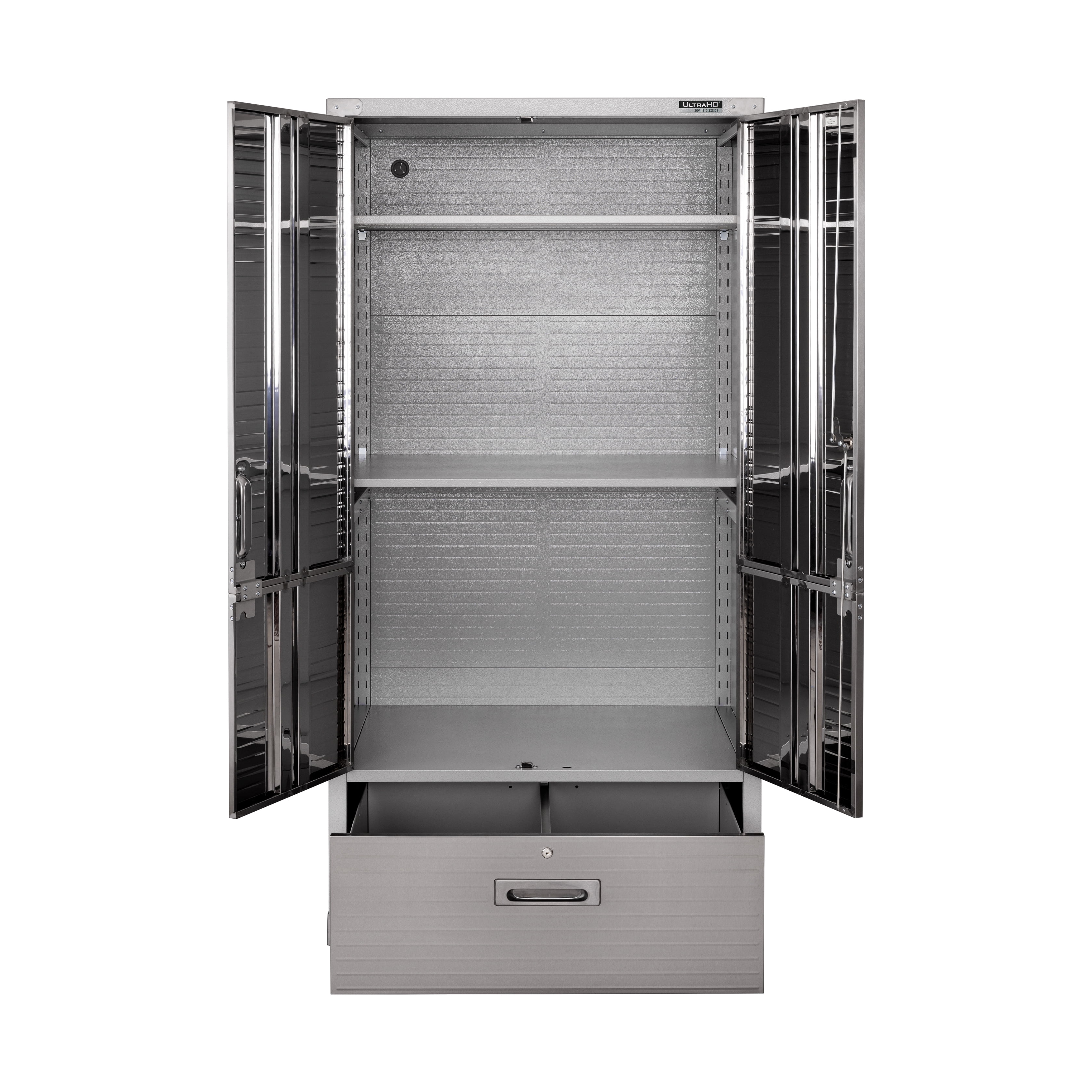 Seville Classics UltraHD French Door Storage Cabinet with Drawer, 36" W x 18" D x 72" H