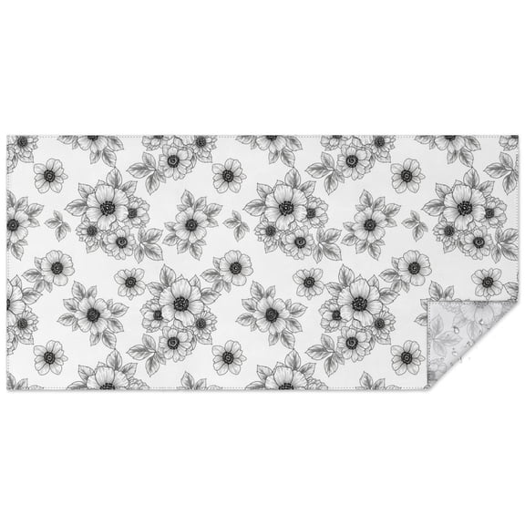 Pioneer Flower Floral Print Pattern Rectangle Tablecloth 60"x120", Waterproof Polyester Wipeable Spillproof Table Cover for Dining Camping Indoor and Outdoor Use