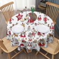 thumbnail image 3 of White Christmas Santa and Character Pattern Round Tablecloth 60"x60",Wrinkle Wipeable Table Cloth for Kitchen Dining Room Picnic Patio Party, 3 of 6
