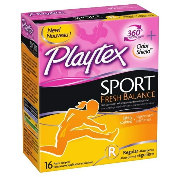 Playtex Sport Fresh Balance Tampon, Regular Scented, 16 ea (Pack of 2