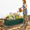 thumbnail image 3 of Outsunny 4' x 2' x 1' Raised Garden Bed, Galvanized Planter Box Dark Green, 3 of 10