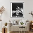 thumbnail image 4 of Historic Framed Print, [Woman seated on bed and taking spoonful of medicine], 17-7/8" x 21-7/8", 4 of 9