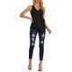 thumbnail image 2 of INSPIRAR CHIC Blusas sin mangas de verano para mujer con escote en V y cinturilla atada XL Negro, 2 of 7