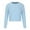 Blue, variant on Fesfesfes Women Sweater Tops Fall And Winter Casual Round Neck Long Sleeve Tops Solid Color Crop Sweater Tops Blouse Clothes Sale