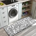 thumbnail image 3 of Black White Football Elements Pattern Kitchen Rug Mat,Kitchen Runner Rugs Non Skid Washable,Decorative Kitchen Floor Mats for Kitchen,Sink,Laundry,17"x47.2", 3 of 7