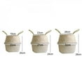 thumbnail image 3 of Foldable Staw Storage Basket Folding Wicker Rattan Seagrass Sundries Garden Flower Pot Planter Laundry Clothing Basket, 3 of 5