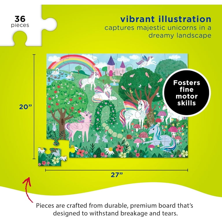 ユニコーンフォレスト 36ピースジグソーパズル Crocodile Creek 36-Piece Jigsaw Floor Puzzle - Fun Floor Puzzles