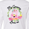 thumbnail image 4 of Inktastic Baby Flamingo My Grammy Loves Me with Flower Wreath Long Sleeve Youth T-Shirt, 4 of 5