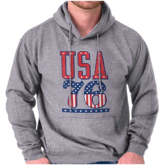 Patriotic USA 76 American Flag Hoodie Sweatshirt Women Men Brisco Brands S