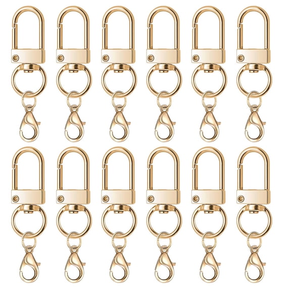 Keychain Carabiner Clips 50 Pieces for DIY Keychains Rings with Carabiner Hooks Mini Clips,Keychain Blanks Components