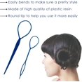thumbnail image 5 of 4pcs Topsy Hair Braid Tool Ponytail Holder and Bun Maker Durable Braiding Tool for Women's Fast Hairstyling Fashion Accessories French Twist Hair Plaiting, Blue, 5 of 5