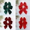 thumbnail image 5 of JIhuahe Velvet Three-Dimensional Bow Christmas Decoration, Large Christmas Tree Ornament for Window Display, Emerald Green Velvet Bow for Holiday Home Decor,Vermilion, 5 of 5