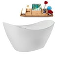 thumbnail image 2 of 68" Streamline G-80-313-GLD Soaking Glossy White Freestanding Tub and Tray With Internal Drain in Polished Gold, 2 of 13