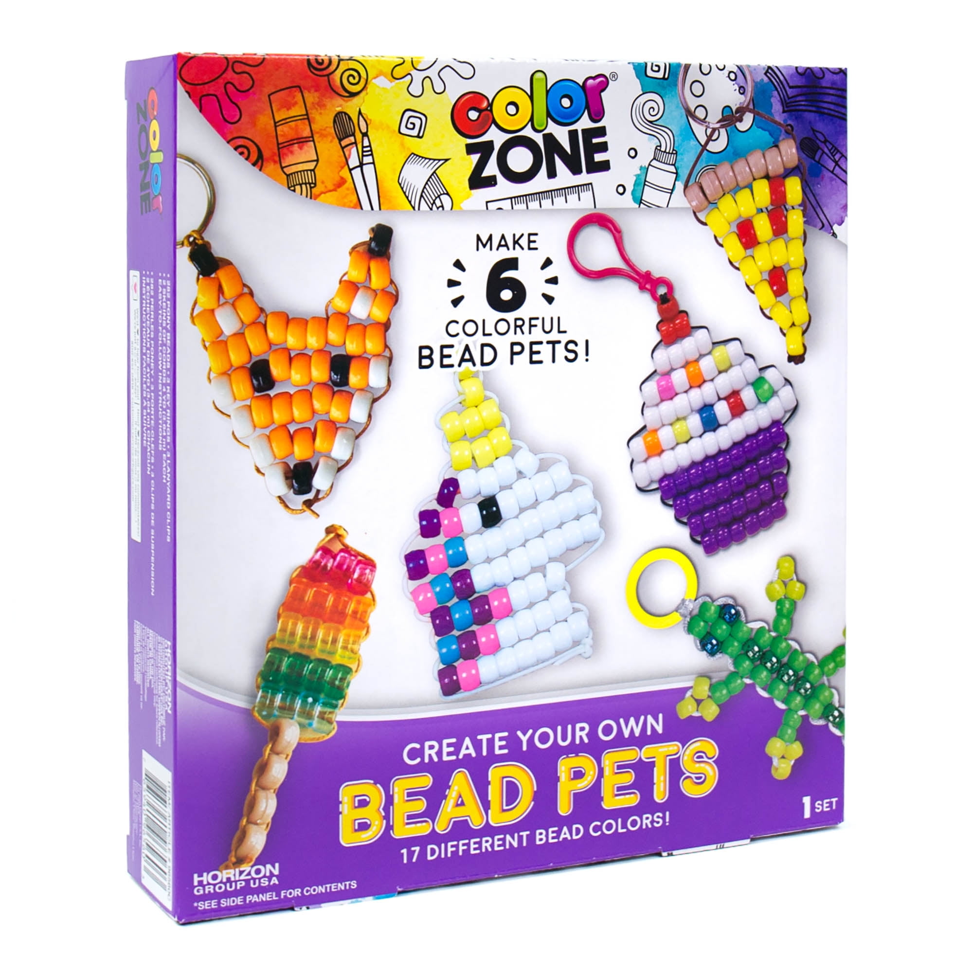 Color Zone Create Your Own Bead Pet Kit, 12 Pack
