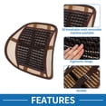 thumbnail image 2 of Almohada lumbar de masaje para asiento de automóvil Unique Bargains con cuentas de bambú 38x44cm Malla Marrón 1 Pc, 2 of 6