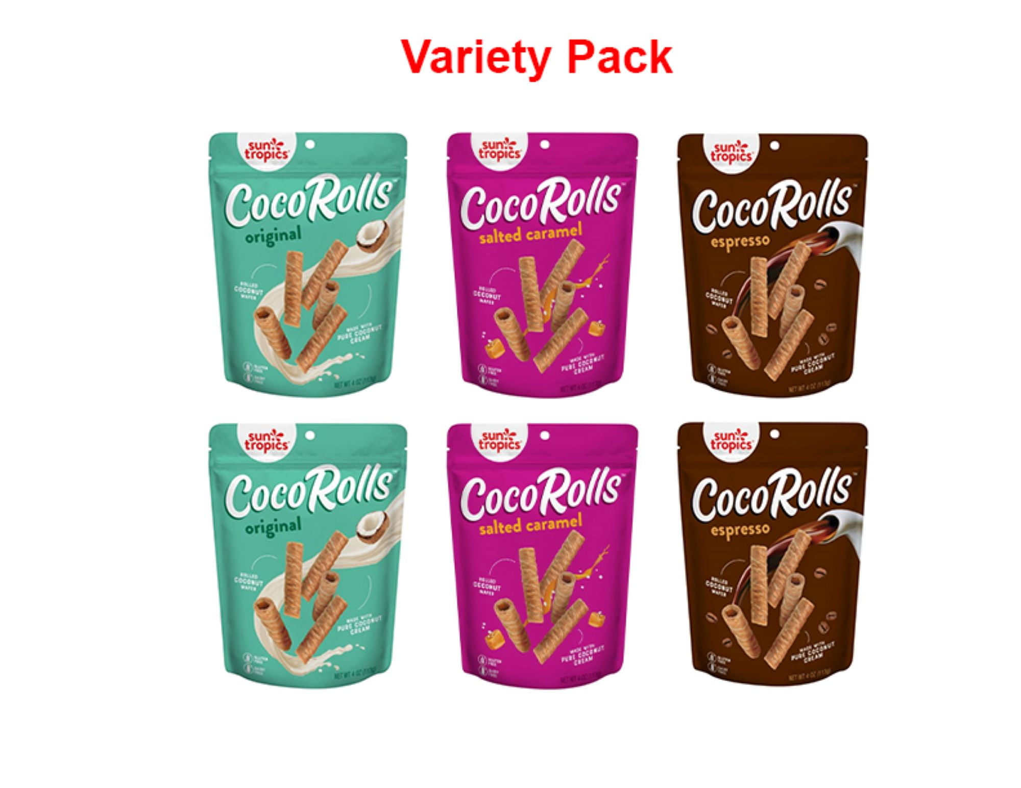 Sun Tropics CocoRolls, Variety 6-Pack (4oz) - Walmart.com - Walmart.com