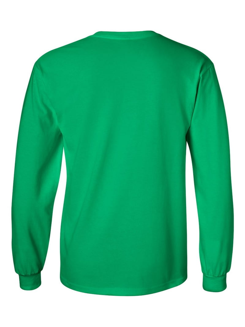 Gildan Men's Ultra Cotton Long Sleeve T-Shirt 2-Pack - Style G2400, Cardinal & Irish Green, Large