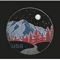 thumbnail image 2 of Americana Mountains and Trees Line Adult Black Long Sleeve Hoodie-Small, 2 of 3