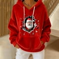 thumbnail image 7 of Fewfanhot Sweatshirts for Women Funny Santa Claus Graphic Hoodie Trendy Warm Fuzzy Fleece Pullover Hoodie, 7 of 7