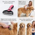 thumbnail image 5 of Deshedding Brush for Dogs and Cats: Undercoat Rake Pet Brush for Long Hair - Dematting Comb Removes Tangles Knots and Loose Fur, Grooming Tool for Thick Coats, 5 of 6