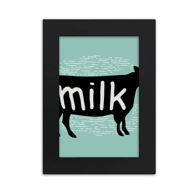 Black Animal Cow Outline Natural Desktop Photo Frame Picture Display Art Painting Exhibit